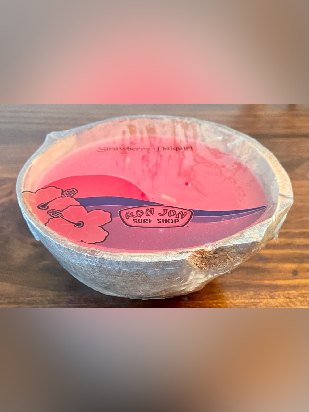 Strawberry Daiquiri Floating Coconut Shell Candle - Ron Jon Surf Shop-NEW/SEALED